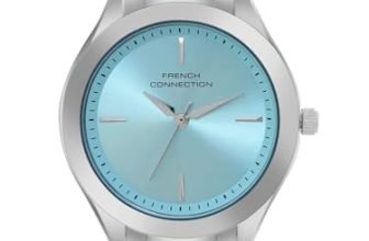 French Connection 3 Hands Blue Round Dial Stainless Steel & Acrylic Strap Casual Premium Sunray Feature Wrist Watch for Women – FCB9USM