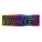 Ant Esports Scorpion MK30 Wired Mechanical Gaming Keyboard, RGB 104 Keys Ultra-Slim LED Backlit USB Wired Keyboard with Red Switch, Durable Abs Keycaps/Anti-Ghosting Keyboard for PC Mac Xbox Gamer