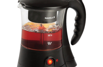 HAVELLS Crystal Indicator Light | Transparent Glass Carafe 600 W Coffee Maker(Black, Trasparent)