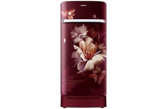 Samsung 189 L, 4 Star, Digital Inverter, Direct-Cool Single Door Refrigerator (RR21H2H24RZ/HL, Midnight Blossom Red, Base Stand Drawer, Single Touch Defrost, 2026 Model)