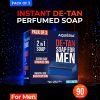 Aqueria De-Tan & Brightening 2-In-1 Bath Soap For Men | Cool Water Fragrance(3 X 100 G)