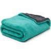 Am Safe-X Premium Microfiber Cleaning Cloth 1200 Gsm 40X60Cm Aqua Blue & Grey | Ultra Thick Dual-Sided Car Drying Towel | Super Absorbent, Lint-Free & Scratch-Free | Multipurpose Microfiber Cloth
