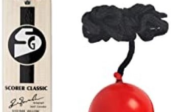 SG Scorer Classic Kashmir Willow Cricket Bat (Size: Size 6,Leather Ball) & Iball with Cord, Adult