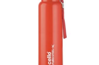 Cello Puro Steel-X Benz 900 Inner Steel Insulated Water Bottle 900 ml, Red | ISI Certified | BPA Free, Leakproof | Sturdy & Durable | Ideal for Office, College, Gym, Cycling, Camping & Outdoor Sports