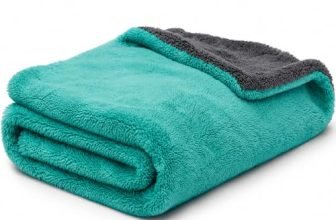 AM Safe-X Premium Microfiber Cleaning Cloth 1200 GSM 40x60cm Aqua Blue & Grey | Ultra Thick Dual-Sided Car Drying Towel | Super Absorbent, Lint-Free & Scratch-Free | Multipurpose Microfiber Cloth