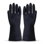 Robustt Heavy Duty Rubber Hand gloves – 1 Pair (Free Size, Black) for Dishwashing, gardening, kitchen cleaning