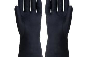 Robustt Heavy Duty Rubber Hand gloves – 1 Pair (Free Size, Black) for Dishwashing, gardening, kitchen cleaning
