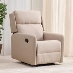 Home Centre | Rico 1-Seater Fabric Recliner | Recliner for Living Room | Solid Wood | Beige | 2 Year Warranty