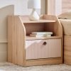 Home Centre | Lexus Bedside Table with Drawer | Engineered Wood | Oak | 1 Year Warranty