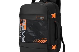 Safari Weekender 2 45L Large size Travel Laptop Backpack Bag for Man and Women with suitcase compartment, Ideal for Office Use/Work Trips, Large School/College Bags for boys & girls, Color-Black