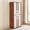 Home Centre | Shoji 4-Door Multipurpose Cabinet with Drawer | Engineered Wood | Brown | 1 Year Warranty