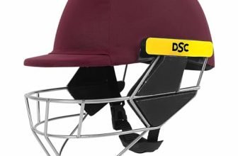 DSC Scud MS Cricket Helmet for Mens and Boys with Neck Guard (Fixed Spring Steel Grill) | Size: Large | Color: Maroon