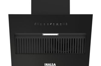INALSA 60 Cm 1400 m3/hr Slant Black Powder Coated, filterless Thermal Auto Clean Chimney,7 Yr Warranty On Motor|Touch Control|Motion Sensor(Cosmo 60 SBKMAC)
