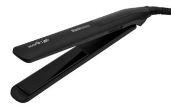 Ikonic Black Beauty Hair Straightener For Women with Ceramic Coated Floating Plates Super Slim Ensure Smooth Glides Instant Heat Up Techonoly Manages Even Heat Distribution Handle Lock Feature,Light Weight Travel Friendly Sutiable for All Hair Types