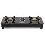 Lifelong 2 Burner Gas Stove Top for Kitchen – Automatic Ignition Cooktop Modern Glass Stove for Modular Kitchen, ISI Certified & Compatible with LPG – 1 Year Manufacturer’s (Black, LLGS912)
