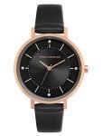 French Connection Leather Analog Black Dial Women’S Watch-Fcn00010C, Band_Rose Gold