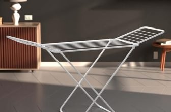 Amazon Basics Premium Cloth Drying Stand – 3 Way Folding, 42 Feet Drying Length, 20 Drying Rails, Lightweight (White)