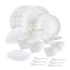 CELLO Tropical Lagoon Dazzle Series Opalware Dinner Set of 35 Pieces For Family of 6 | Bone-Ash Free & Leadfree Opal Glass, Microwave & Dishwasher Safe Plates & Bowls Crockery Set For Dining & Gifting
