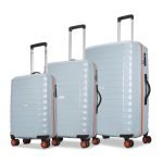 Aristocrat Altitude 8 Wheel Set of 3 (Small + Medium + Large) Hard Case Trolley Bags | Combination Lock |Tough and Durable Luggage | 3 Year International Warranty | Suitcases for Travel| Surf Spray