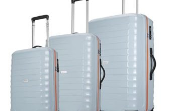 Aristocrat Altitude 8 Wheel Set of 3 (Small + Medium + Large) Hard Case Trolley Bags | Combination Lock |Tough and Durable Luggage | 3 Year International Warranty | Suitcases for Travel| Surf Spray