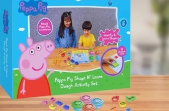 PlayMagic Peppa Pig Dough Shape & Learn Activity Set With Moulding Lid & 4Tubs 50gm Each|Roleplay Set With 6Shape Cutters & 1Template|Water based Soft Dough|Non-Toxic|Gift Setfor Kids 3+|Made In India