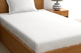 IVAZA 220 Cotton Feel Glace Cotton 1 Single Bedsheet with 1 Pillow Cover (90X60 Inch) White