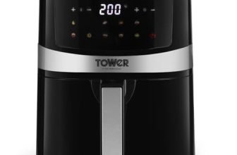 Tower Vortx 4.5L Digital Air Fryer | 1600W | 10 Preset Menus | Cook Samosa, Tikka, Fries & More Oil-Free | 50–200°C | 60-Min Timer | Pre-Heat Mode | 2 Yr Warranty | 9000+ Happy Customers