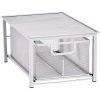 amazon basics Mesh Sliding Basket Drawer Storage Shelf Organizer, Silver, Stainless Steel