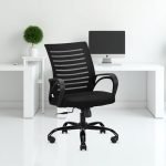 IAFA FURNITURE® Diego Mid-Back Mesh Office Chair | 3 Year Warranty | Ergonomic Study | Computer Chair with Revolving Base | Tilting & Height Adjustable Mechanism | Heavy-Duty Metal Base (Black) (DIY)