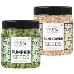 Ldf Raw Pumpkin And Sunflower Seeds Combo 1 Kg Each Pack Of 2 | Protein Rich Healthy Snacks | High Fiber Superfood | Immunity Booster Diet | Seeds For Eating, Roasting 2 Kgs Perfect For Gifting