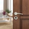 amazon basics Door Handle for Main Door | Main Door Handle | 4.9 inch Length of Handle for Grip | Brass | Stainless Finish |