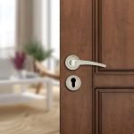 amazon basics Door Handle for Main Door | Main Door Handle | 4.9 inch Length of Handle for Grip | Brass | Stainless Finish |