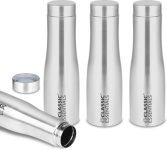 Classic Essentials Stainless Steel Sports/Fridge Puro Water Bottle I Single wall 1000 ml Steel Bottle(Pack of 4, Silver)
