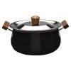 Wonderchef Ebony Hard Anodized Non-Stick Biryani Handi with Lid – 5L | Black, 1 Piece