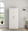 Spacewood Optima Wardrobe | 3 Year Warranty | Almirah, Cupboard, Almari, 2 Door Wardrobe, 1 Hanging Space|Engineered Wood| Kingston White