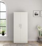 Spacewood Optima Wardrobe | 3 Year Warranty | Almirah, Cupboard, Almari, 2 Door Wardrobe, 1 Hanging Space|Engineered Wood| Kingston White