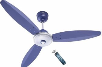 Activa Graica | Bldc Motor | Remote Control | Led Light | Semi-Decorative With 5 Year Warranty Bldc Motor With Remote, Energy Saving, Silent Operation, Ultra High Speed, Underlight 1200 Mm Ceiling Fan(5 Star | Silver Blue | Pack Of 1)
