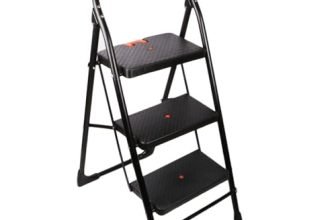 CIPLA PLAST 3 Step Ladder for Home Use | Extra Strong Heavy Duty | Heavy Duty Ladder for Home Use Alloy Steel | Multipurpose Ladder Foldable | (Black) Milano 3 Step (Medium)