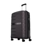 Aristocrat Liberty 8 Wheel Large Size (Check-in) Hard Case Trolley Bag, Lightweight Polypropylene Luggage, 78 CM, Combination Lock, Travel-Friendly, Unisex, 3-Yr Global Warranty, Saddle Brown