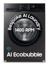 Samsung 9 kg, 5 star, AI EcoBubble, Super Speed, Wi-Fi, Hygiene Steam with Inbuilt Heater, Digital Inverter, Fully-Automatic Front Load Washing Machine (WW90DG5U24AXTL, Inox)