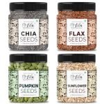 Lila Dry Fruits 4 Superseed Combo (Chia, Pumpkin, Sunflower & Flax) 250Gms Each (1Kg Total) Immunity Combo For Weight Management | Mix Seeds For Eating Diet Snacks Superfood Perfect For Gifting
