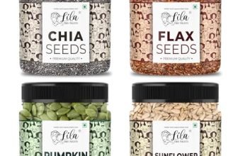 Lila Dry Fruits 4 Superseed Combo (Chia, Pumpkin, Sunflower & Flax) 250Gms Each (1Kg Total) Immunity Combo For Weight Management | Mix Seeds For Eating Diet Snacks Superfood Perfect For Gifting