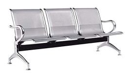 Da Urban® Airport 3 Seater Three Seater Waiting Area Reception Chair (Silver)