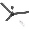 Polycab Wizzy Plus 1200Mm 5-Star Bldc, Remote Ceiling Fan For Living Room| 55% Energy Saving, 100% Copper, High Air Delivery, Free Installation | 3+1 Yr Warranty【Matt Black】