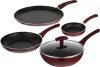 BERGNER Bergner Amarone 5 Pcs Cookware Set (Wok-24 Cm, Frypan-24 Cm, Tawa-25 Cm, Mini Pan-14 Cm) Induction Bottom Non-Stick Coated Cookware Set(Aluminium, 5 – Piece)