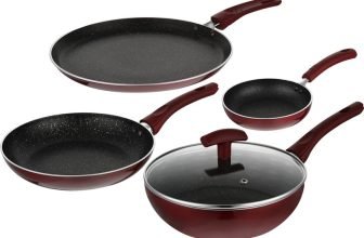BERGNER Bergner Amarone 5 Pcs Cookware Set (Wok-24 Cm, Frypan-24 Cm, Tawa-25 Cm, Mini Pan-14 Cm) Induction Bottom Non-Stick Coated Cookware Set(Aluminium, 5 – Piece)