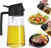 Misamo Enterprise Glass Oil Sprayer and Dispenser Bottle, 500ml Capacity, 2-in-1 Design, Black