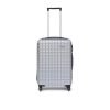 YAYAVAR Check-in Medium- 64 CM, 360 Degree Rotating Wheels,Polycarbonate Material,Hard Luggage with Telescopic Handle and Combination Locking Mechanism, Lyon-(M,Silver)