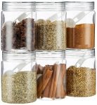 Homeor Plastic Storage Jar & Containers With Spoon, Airtight & BPA Free Containers for Kitchen Storage, Grocery Kitchen Container, Multipurpose Jar, Fridge Storage Container, 750 ML Set 6 Transparent