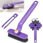 Tile & Floor Scrubber, Hard Bristle Gap Cleaner, Rotating Grout and Corner Cleaning Tool with Easy Grip Handle for Bathroom, Kitchen and Household Use (Multi Colour)